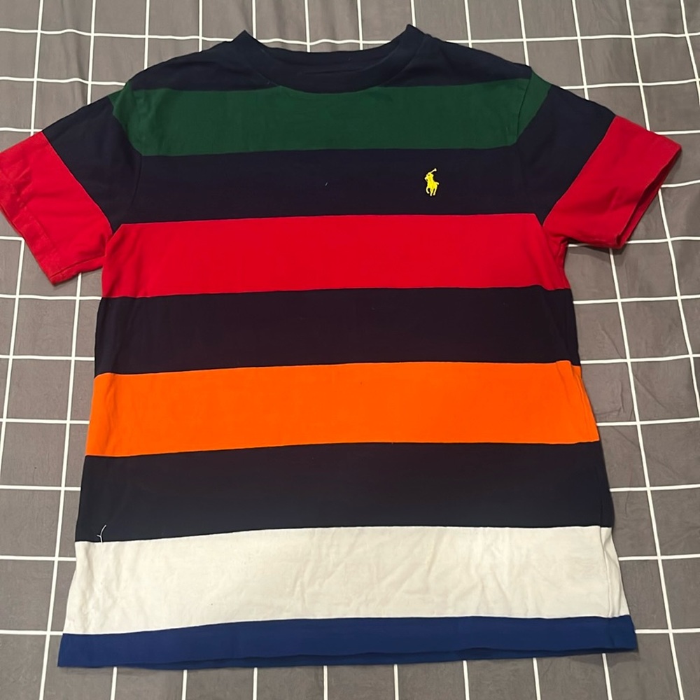 Polo Boys Stripped Tee- Sz S(8) Multi color.